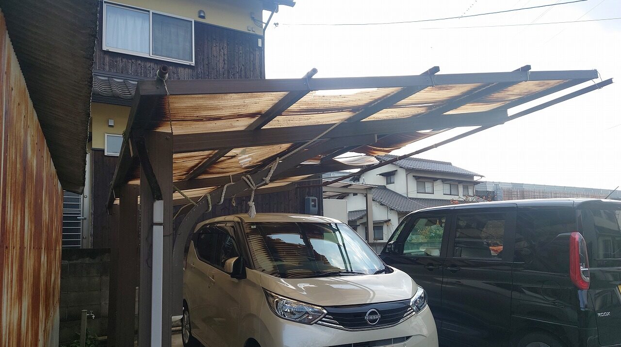 家のリフォーム施工事例：倉庫解体・波板張替え